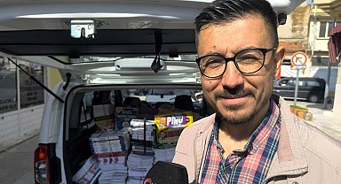 Kurulacak yeni kütüphane için tek başına elini taşın altına koydu