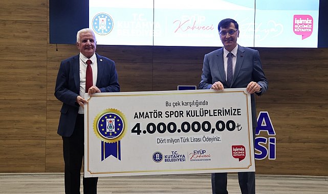 Kütahya Belediyesi'nden amatör spor kulüplerine 4 milyon TL destek