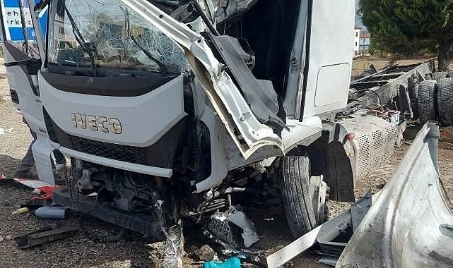 Meyve yüklü tır devrildi