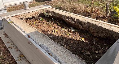 Mezar mermerlerini çalıp evinin bahçesine döşeyen şüpheli yakalandı