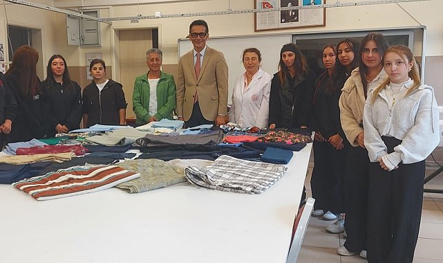 Moda tasarımı öğrencilerine kumaş desteği