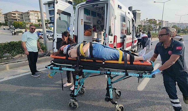 Motosikletin çarptığı kadın ağır yaralandı