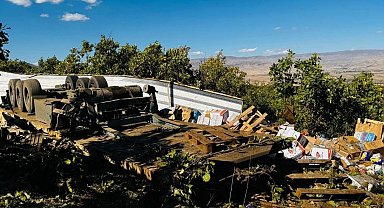 Muş'ta freni boşalan tır kaza yaptı: 1 yaralı