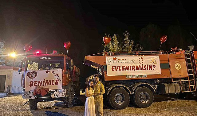 Orman işçisi arazözle evlilik teklifi yaptı