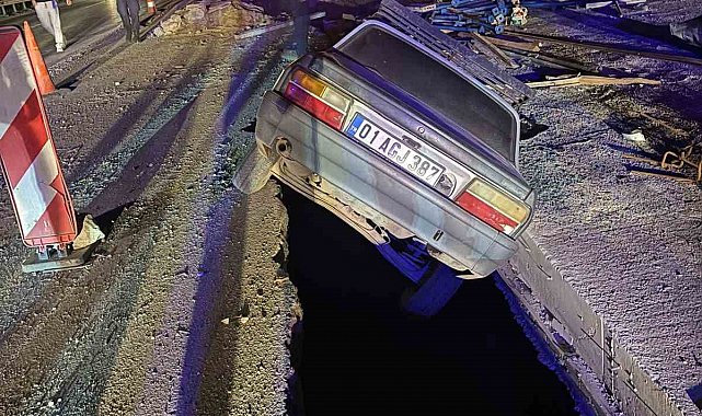 Osmaniye'de iki otomobil 1 saat arayla aynı çukura düştü: 1 kişi yaralandı