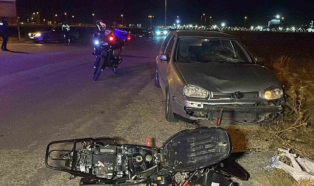 Otomobille çarpışan motosikletin sürücüsü yaralandı