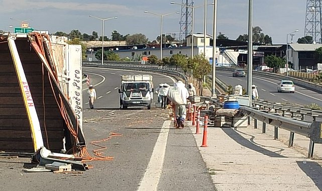 Otoyol çıkışında kamyon kaza yaptı, binlerce arı çevreye yayıldı: 3 yaralı