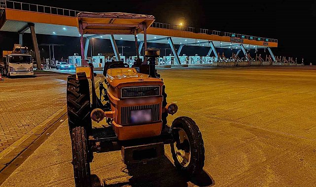 Otoyolda traktörle seyir halindeki sürücüye ceza