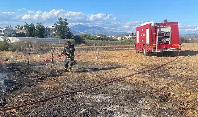 Serik'te ahırda çıkan yangında 1 koyun telef oldu