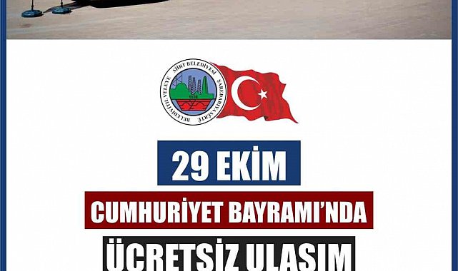Siirt'te 29 Ekimde toplu taşıma ücretsiz