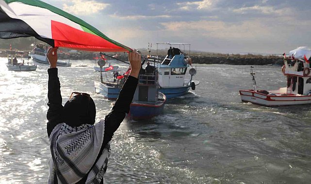 Sumud Filosu'na teknelerle destek verip zulme 'Dur' dediler