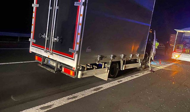 TEM'de kamyonla çarpışan kamyonet sürücüsü araçta sıkışarak yaralandı