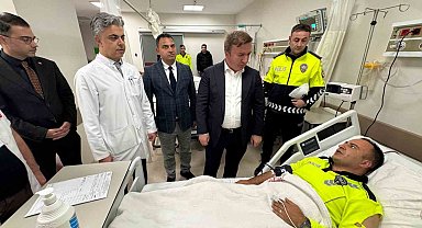 Tercan'da takla atan ekip aracındaki 3 polis memuru yaralandı