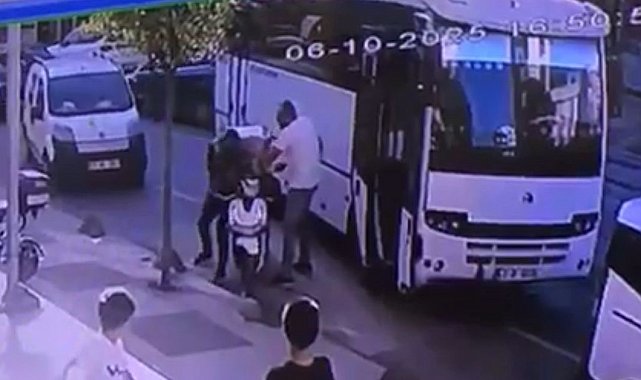 Trafik magandası kuryeye dehşeti yaşattı