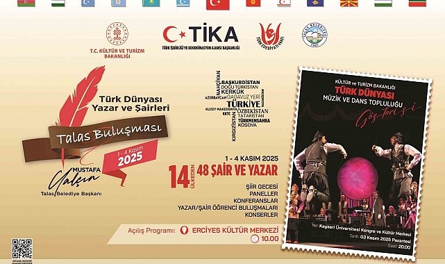 Türk dünyasının yazar ve şairleri Kayseri'de buluşacak