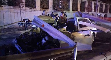 Ümraniye'de kontrolünü kaybeden otomobil bariyere girdi: 1 ölü