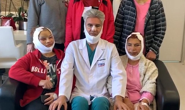 Ünlü estetikçinin yüz germe yaptığı hastalarla çektiği video sosyal medyada ilgi odağı oldu