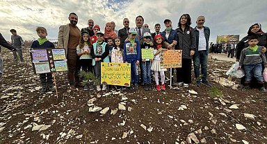 4 bin 500 fidan yanan ormanlık alanda toprakla buluştu