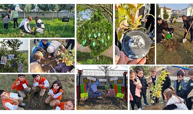 81 ildeki okullarda fidanlar, 'Atatürk ve Vatan Sevgisi' mesajlarıyla toprağa bırakıldı