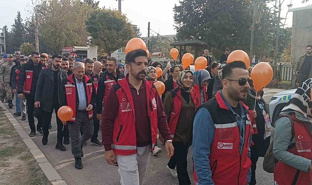 Adıyaman protokolü kadına şiddet için yürüdü