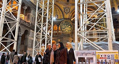 AK Parti heyetinden Ayasofya-i Kebir Cami-i Şerifi'nde restorasyon incelemesi