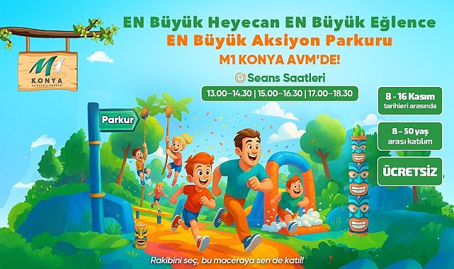 Aksiyon Parkuru heyecanı M1 Konya AVM'de devam ediyor