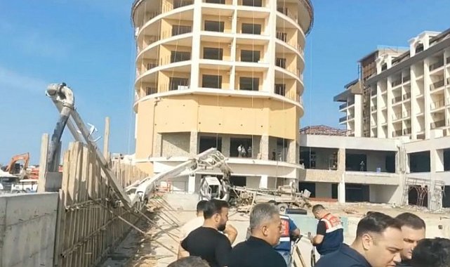 Alanya'da otel inşaatında yan yatan beton mikserin kolu işçiye çarptı: 1 ölü