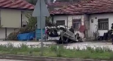 Amasya'da otomobilin takla attığı kaza kamerada
