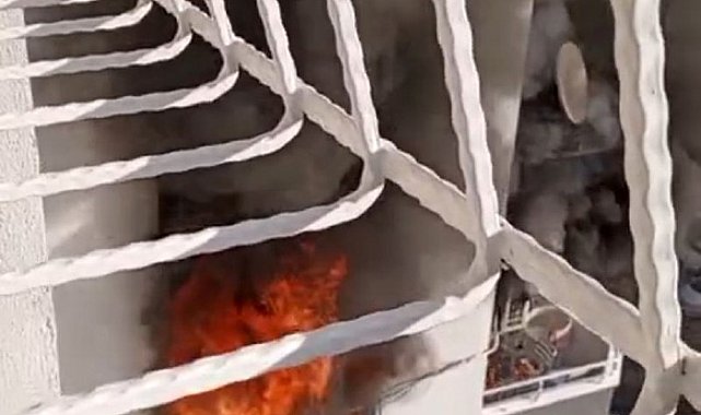 Apartman dairesi alevlere teslim oldu