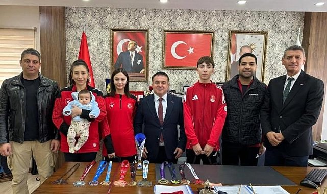 Avrupa üçüncüsü olan sporculara tebrik