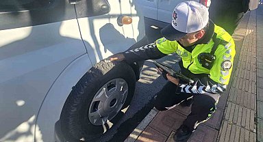 Bafra'da kış lastiği denetimi: 59 servis kontrol edildi