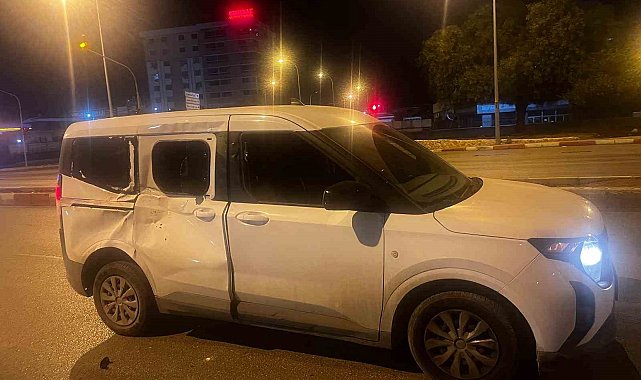 Başıboş at, araca çarptı