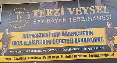 Batmanlı terziden örnek davranış: Yırtık ve sökük okul kıyafetlerini ücretsiz onarıyor