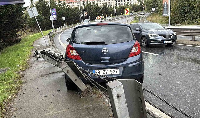 Beşiktaş'ta yağmurun etkisiyle aynı yolda peş peşe iki kaza