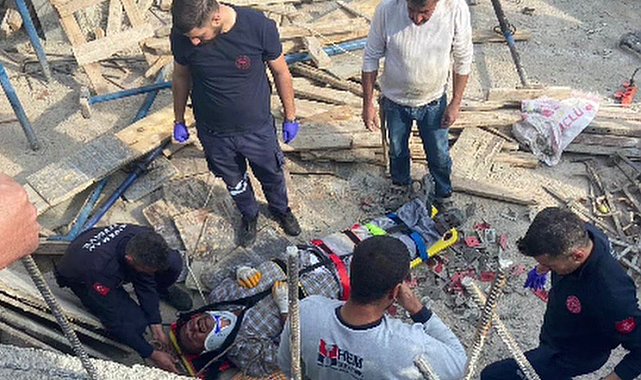 Bodrum katına düşen işçi yaralandı