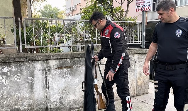 Bursa'da 'huzur' uygulamasında bir şüpheliden av tüfeği çıktı