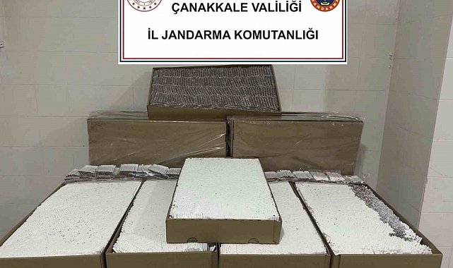 Çanakkale'de kaçakçılık operasyonu: 120 bin dolu makaron yakalandı