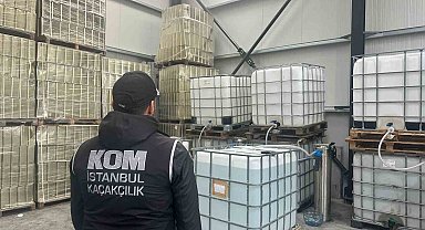 Çatalca'da depoya kaçak etil alkol baskını: 9 gözaltı