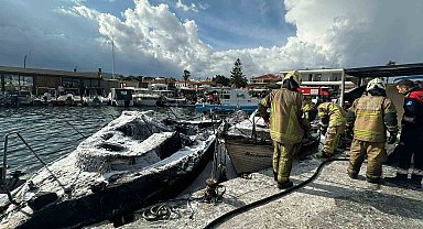 Çeşme'deki yangında 7 tekne alevlere teslim oldu