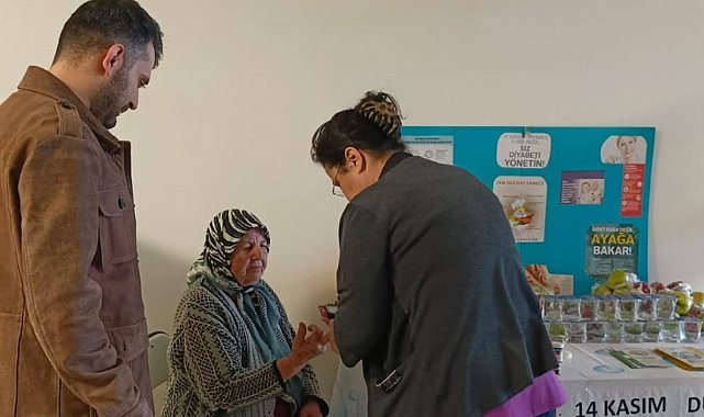 Çine'de diyabet farkındalığı için kan şekeri ölçüldü