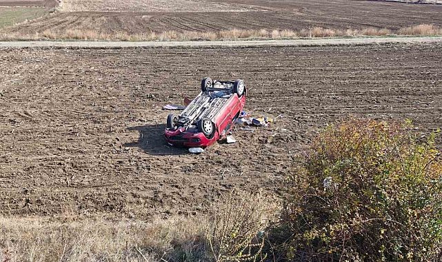 Çorum'da otomobil takla attı: 1 yaralı
