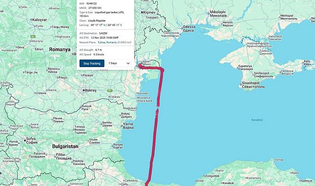 Denizcilik Genel Müdürlüğü: "ORINDA adlı LPG gemisi Ukrayna İzmail Limanında tahliye sırasında isabet almış ve yangın çıkmıştır"