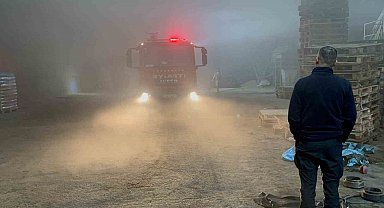 Edirne'de palet fabrikasında yangın