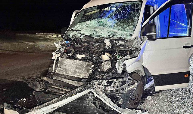 Edirne'de tıra çarpan panelvan hurdaya döndü