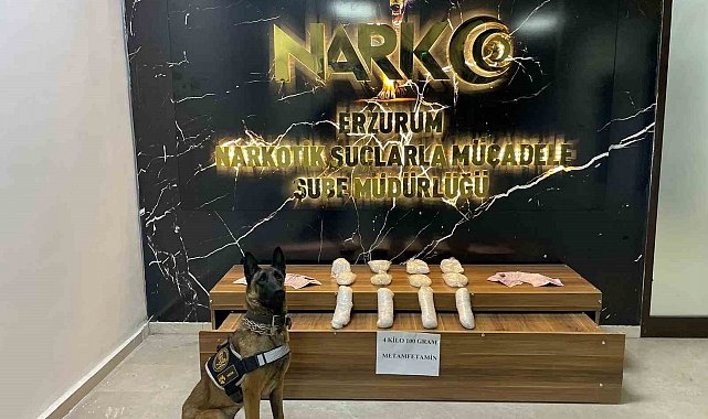 Erzurum'da 4 kilo 100 gram uyuşturucu ele geçirildi