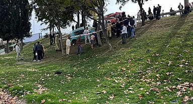 Esenler'de otomobil şarampole yuvarlandı: Sürücü ağır yaralandı