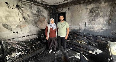 Evleri yangında küle döndü, aile canını zor kurtardı