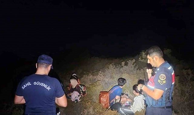 Günlüklü koyunda 3'ü çocuk 4 düzensiz göçmen yakalandı