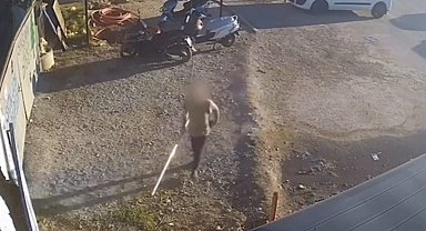 Güvenlik kamerasına borulu müdahale
