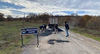 İnönü'de asfalt onarım çalışmaları son sürat devam ediyor